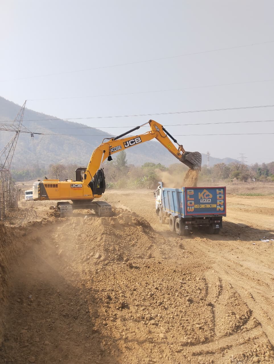 Construction site with heavy equipment